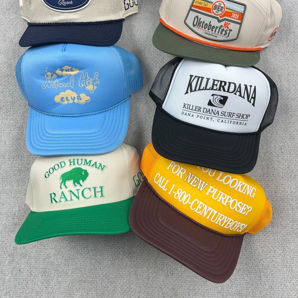 Trucker Hat Lot Cap Snapback Mesh Back Vintage Retro Y2K Deadstock Advertising B - Picture 3 of 14